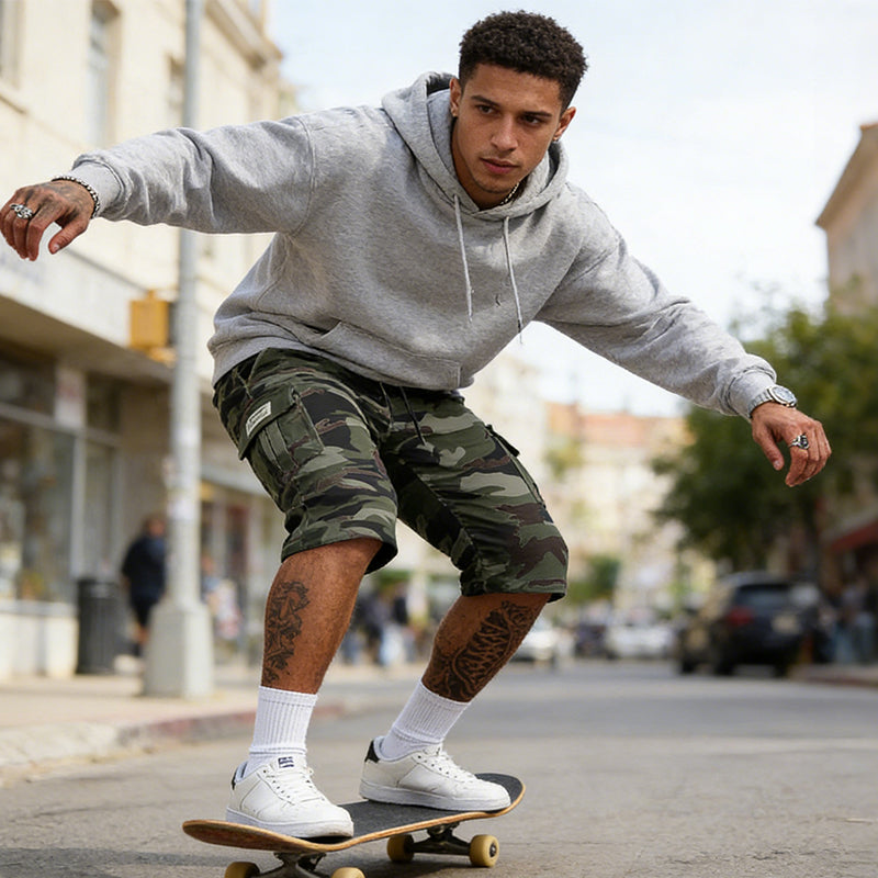 🩳 50% RABATT 🗺️ | Herr Camouflage Cargo-Shorts – Många Fickor & Avslappnad Passform