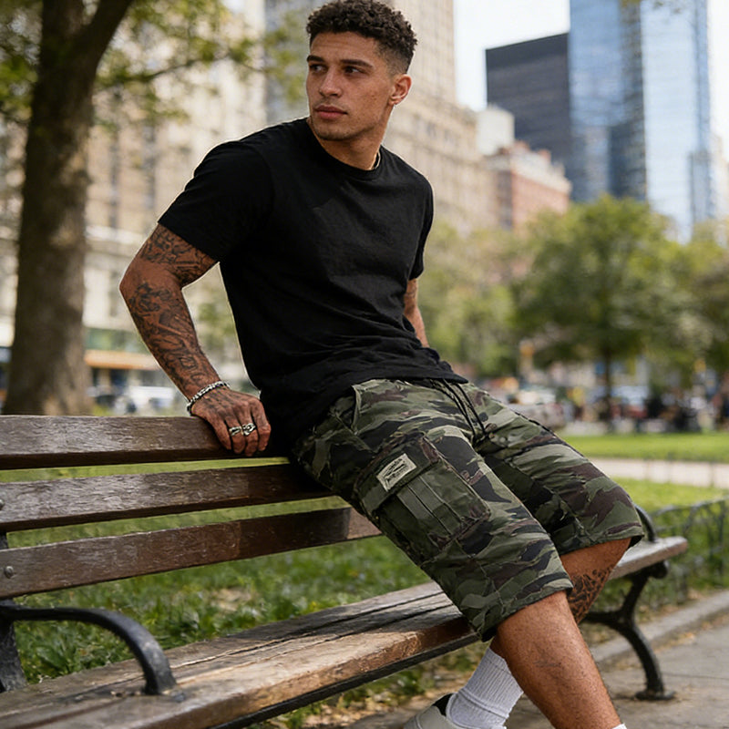 🩳 50% RABATT 🗺️ | Herr Camouflage Cargo-Shorts – Många Fickor & Avslappnad Passform