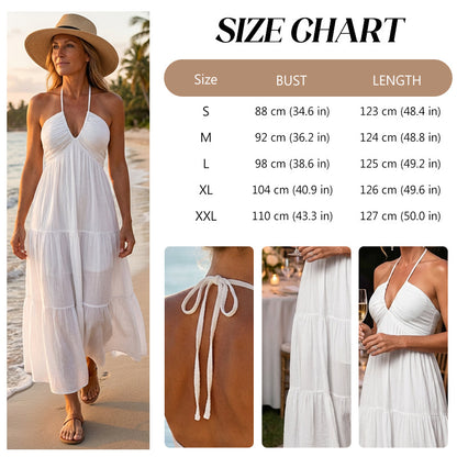 Halter hals rygglös tiered Maxi klänning