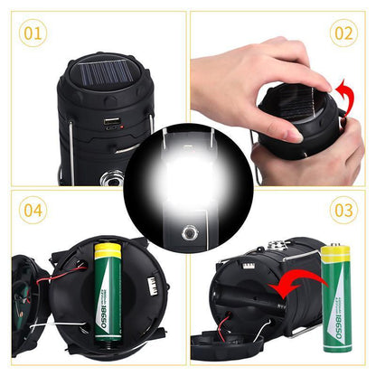 3-i-1 LED-flammig campinglykta