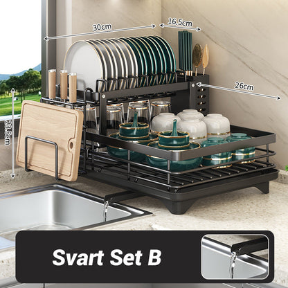 ⏳Begränsad tid 50 % Rabatt⏰Hushålls tvåvånings diskställ för köket🍽️