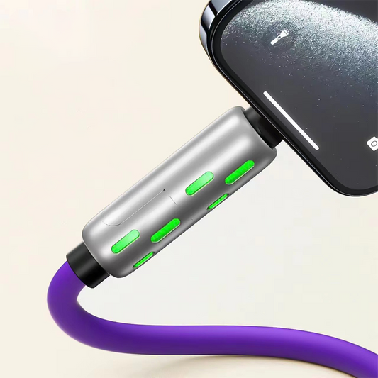 ⚡ 50% RABATT NU!🌈 Universell RGB 4-i-1 Snabbladdningskabel – 240W PD & Flytande Silikon – Hållbar 480Mbps Data Sync Sladd 🔌