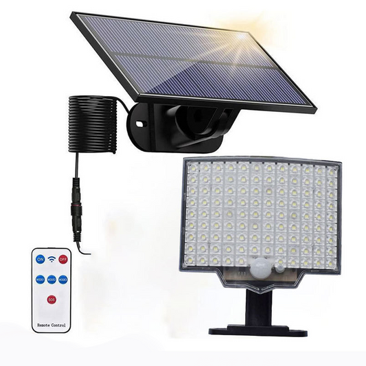 106 LED-solcellslampa med rörelsesensor för utomhusbruk och fjärrkontroll