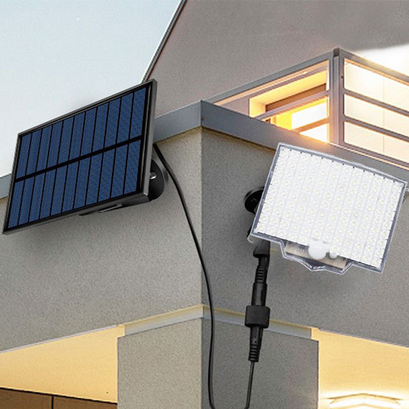 106 LED-solcellslampa med rörelsesensor för utomhusbruk och fjärrkontroll