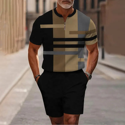 Herrars Kvartklingsskjorta & Shorts Set