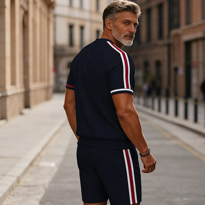 Herrars Kvartklingsskjorta & Shorts Set