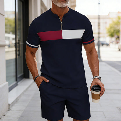 Herrars Kvartklingsskjorta & Shorts Set