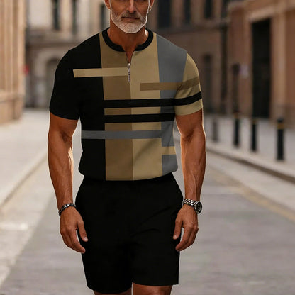 Herrars Kvartklingsskjorta & Shorts Set