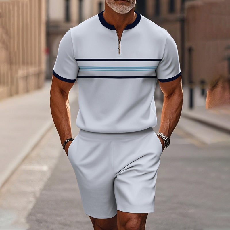 Herrars Kvartklingsskjorta & Shorts Set