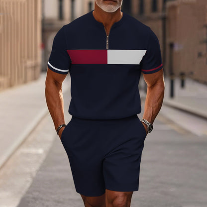 Herrars Kvartklingsskjorta & Shorts Set