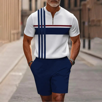 Herrars Kvartklingsskjorta & Shorts Set