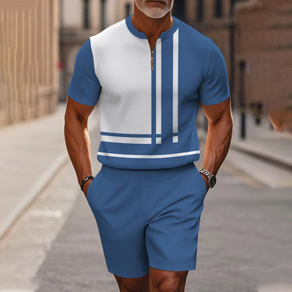 Herrars Kvartklingsskjorta & Shorts Set