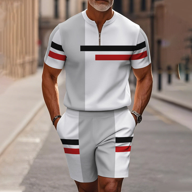 Herrars Kvartklingsskjorta & Shorts Set