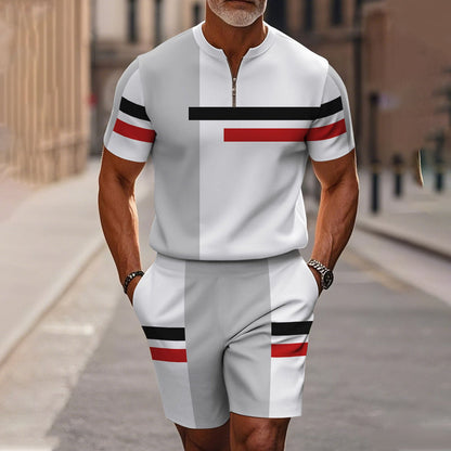 Herrars Kvartklingsskjorta & Shorts Set