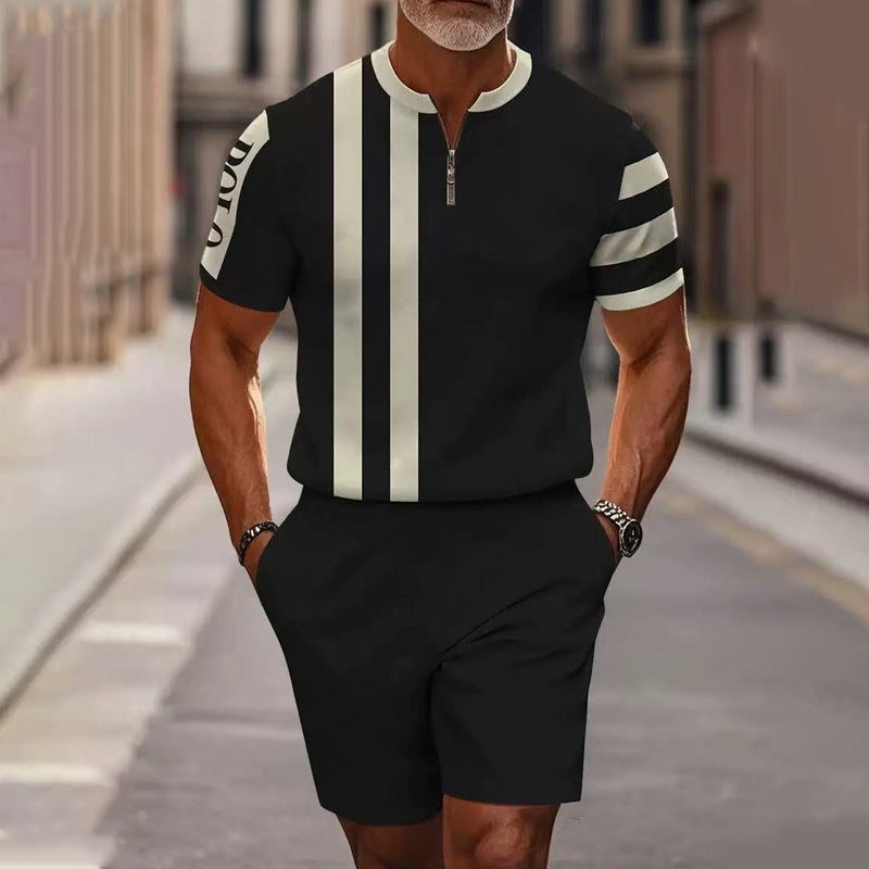 Herrars Kvartklingsskjorta & Shorts Set
