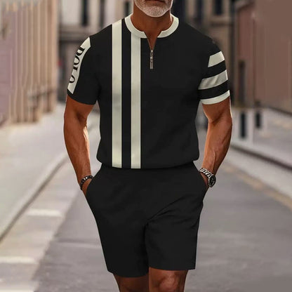 Herrars Kvartklingsskjorta & Shorts Set