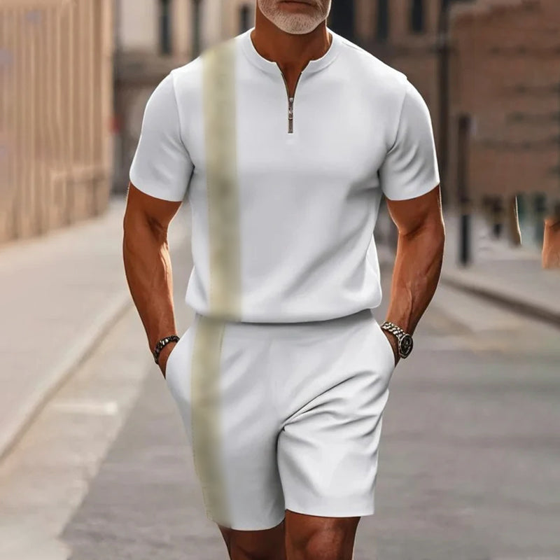 Herrars Kvartklingsskjorta & Shorts Set