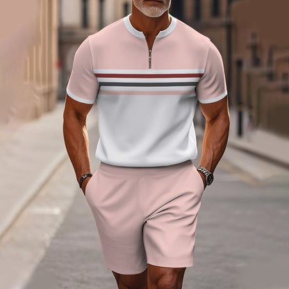 Herrars Kvartklingsskjorta & Shorts Set