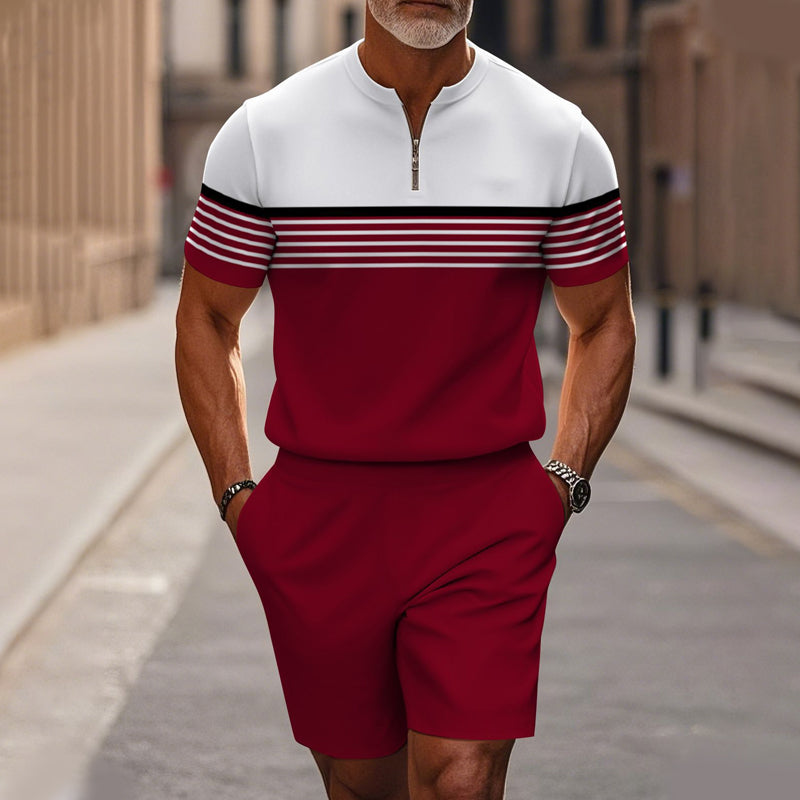 Herrars Kvartklingsskjorta & Shorts Set