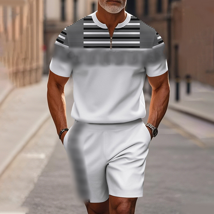 Herrars Kvartklingsskjorta & Shorts Set
