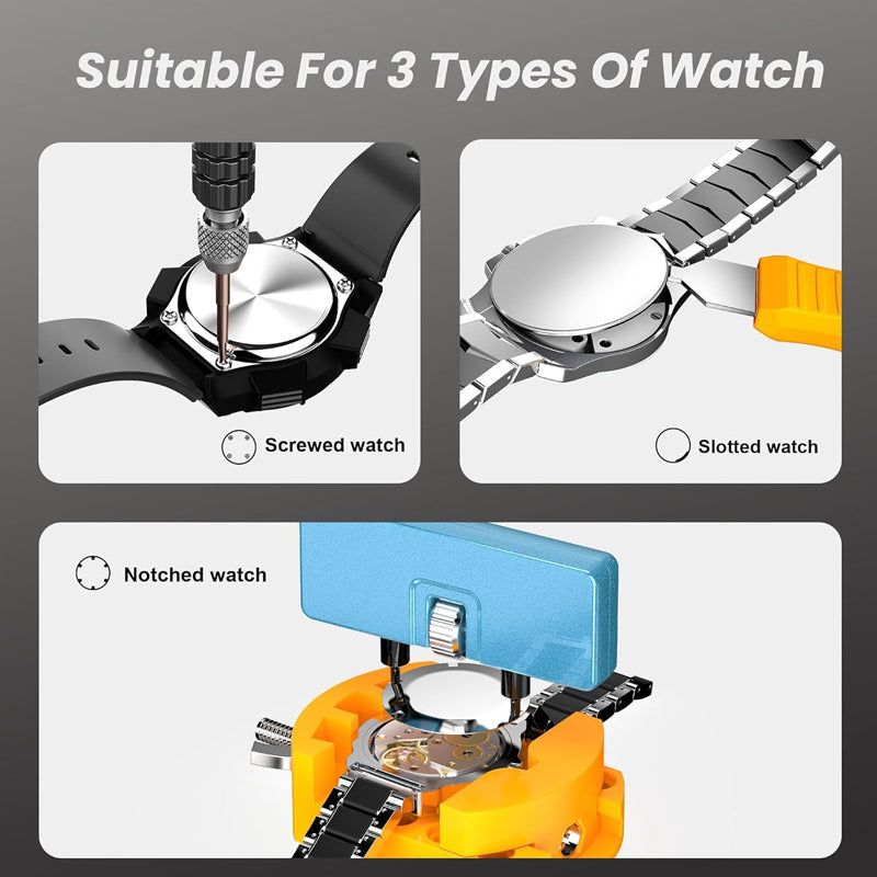 💎 50% RABATT! 💎 Professionellt Verktygsset för Klockreparation – Allt-i-ett, precisionsverktyg i rostfritt stål för batteri & armband
