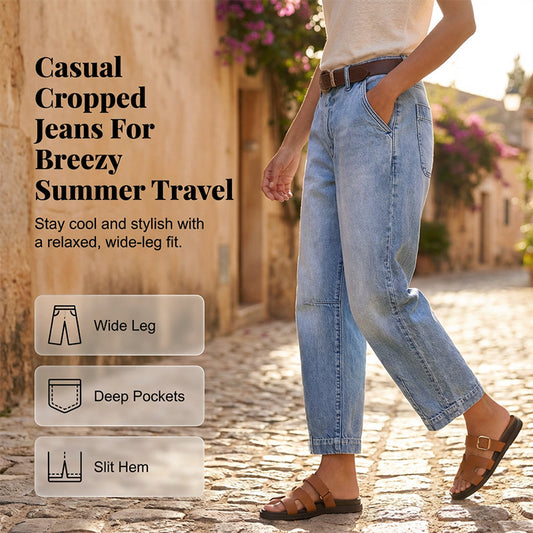 👖 50% RABATT NU!🌟 Dam High Waist Vida Jeansshorts – Benlängande & Vintage Tvätt – Casual Croppade Byxor 👒