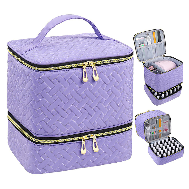 Dubbelskikt Nail Lack Organizer väska