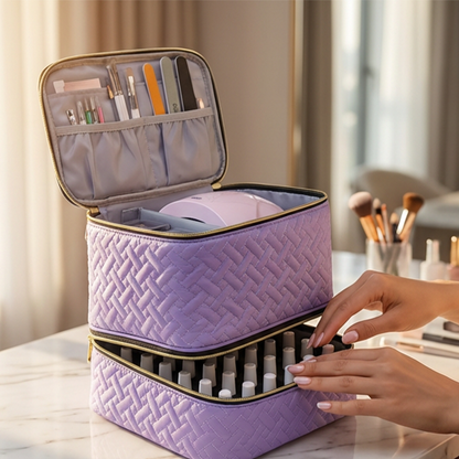 Dubbelskikt Nail Lack Organizer väska