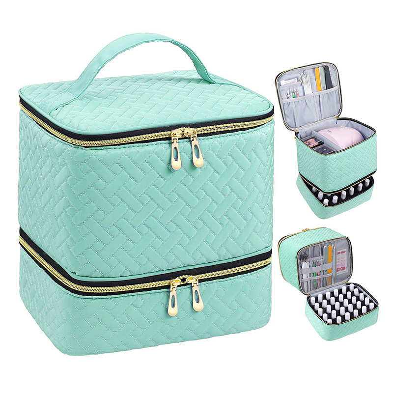 Dubbelskikt Nail Lack Organizer väska