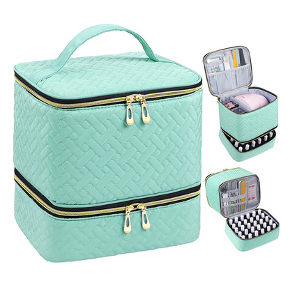Dubbelskikt Nail Lack Organizer väska
