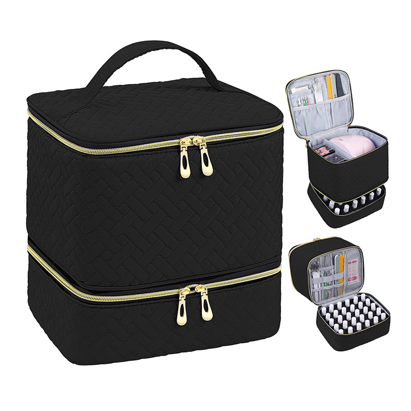 Dubbelskikt Nail Lack Organizer väska