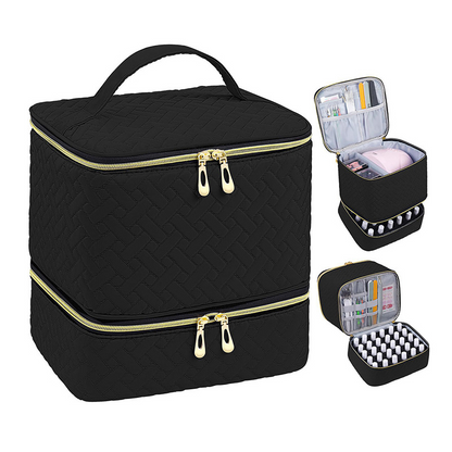 Dubbelskikt Nail Lack Organizer väska
