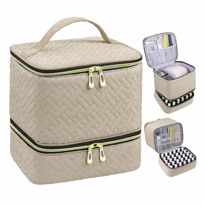 Dubbelskikt Nail Lack Organizer väska