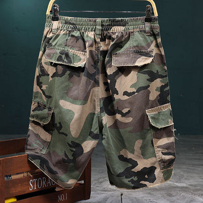 🔥Cargoshorts med nitar i kamouflage för män