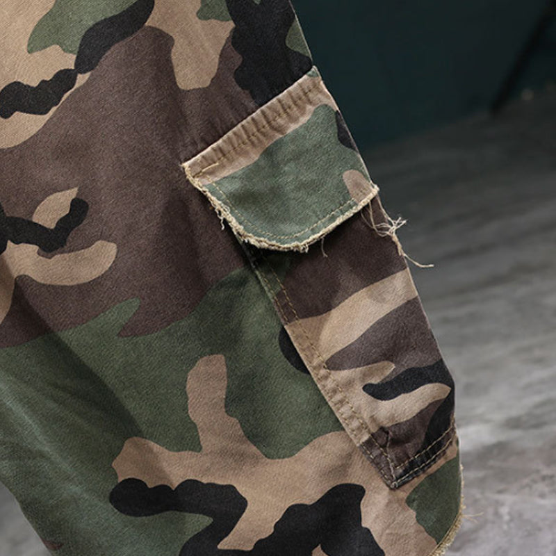 🔥Cargoshorts med nitar i kamouflage för män