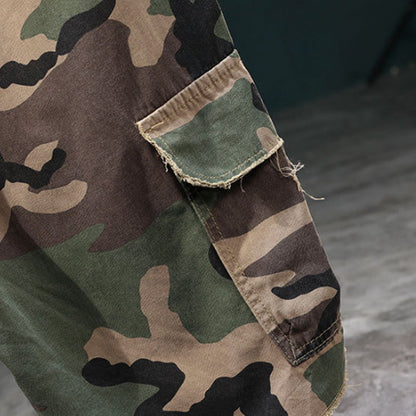 🔥Cargoshorts med nitar i kamouflage för män