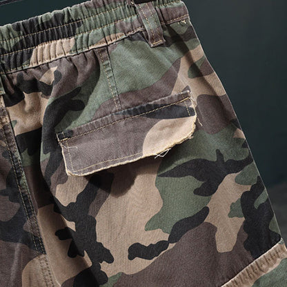 🔥Cargoshorts med nitar i kamouflage för män
