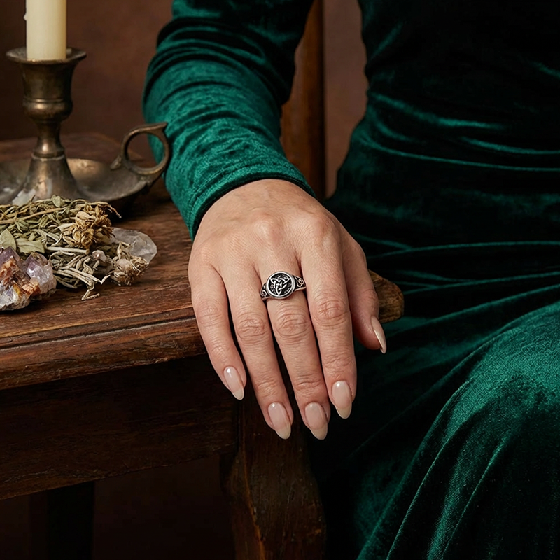 Vintage ring med keltisk trinitetsknut