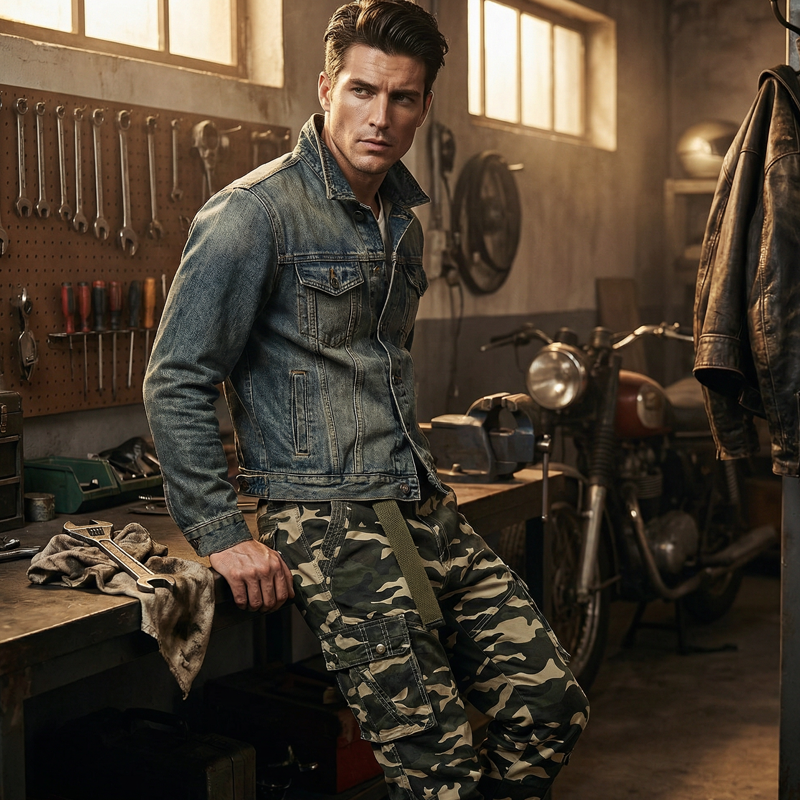 👖 60% RABATT! 🔥 Herr Klassiska Kamouflagemönstrade Cargobyxor – Många Fickor, Bekväm Passform & Perfekt för Utomhusbruk 🏕️