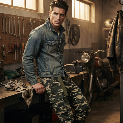 👖 60% RABATT! 🔥 Herr Klassiska Kamouflagemönstrade Cargobyxor – Många Fickor, Bekväm Passform & Perfekt för Utomhusbruk 🏕️