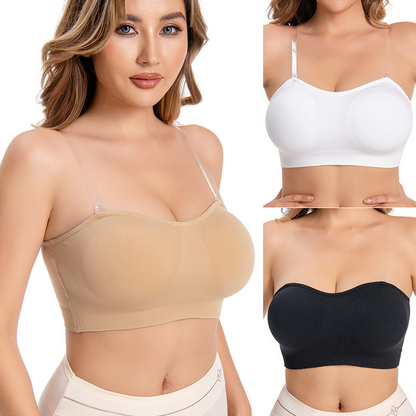 🔥40 % rabatt så länge lagret räcker!🎉Trådlös bandeau-bh för damer med avtagbara axelband