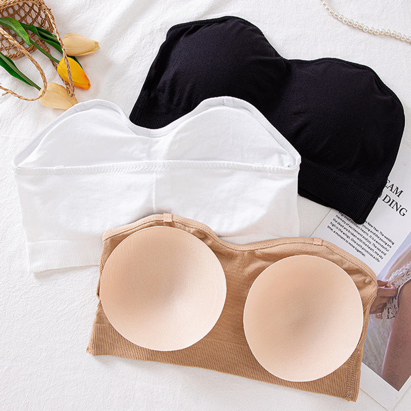 🔥40 % rabatt så länge lagret räcker!🎉Trådlös bandeau-bh för damer med avtagbara axelband