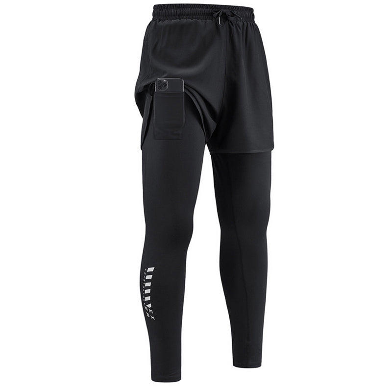 🔥50% RABATT!🔥 2-i-1-löpartights för män med inbyggda shorts