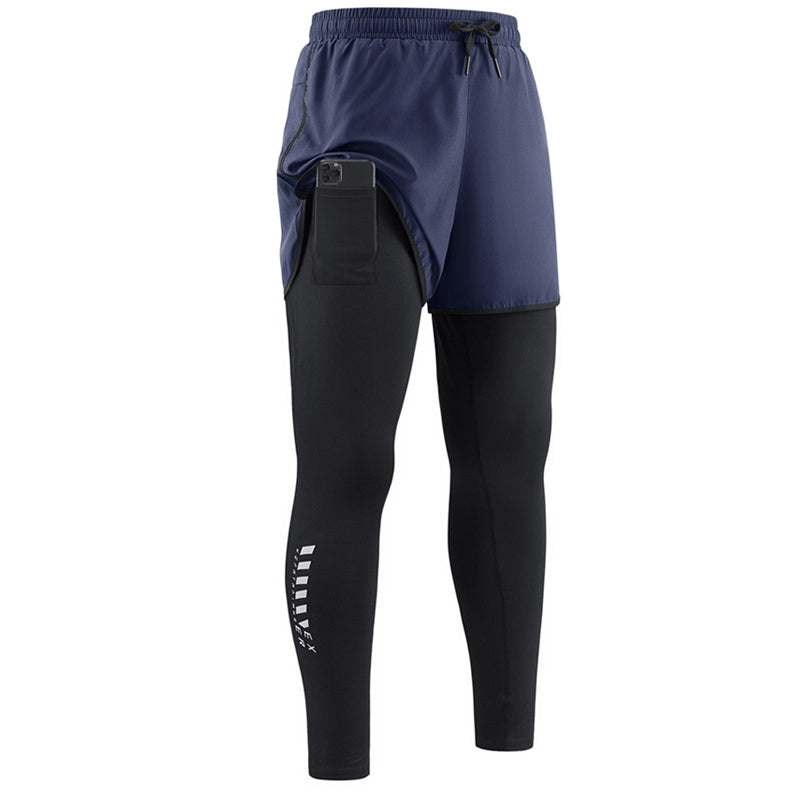 🔥50% RABATT!🔥 2-i-1-löpartights för män med inbyggda shorts