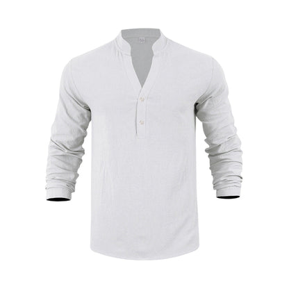 🔥🎁Nyhet 50 % RABATT🔥Avslappnad Henley-t-shirt för män
