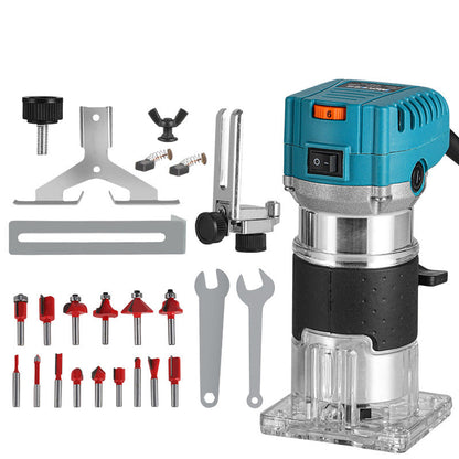🛠️ Kraftfull 800 W träbearbetningsfräs 🎯 Komplett set med fräsar och kantfräsar