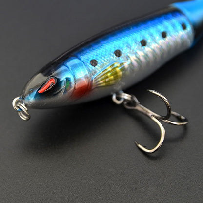 Propelldrivet, flytande, roterande fiskbete