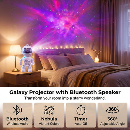 Robot Astronaut Starry Sky Projektor med Bluetooth-högtalare