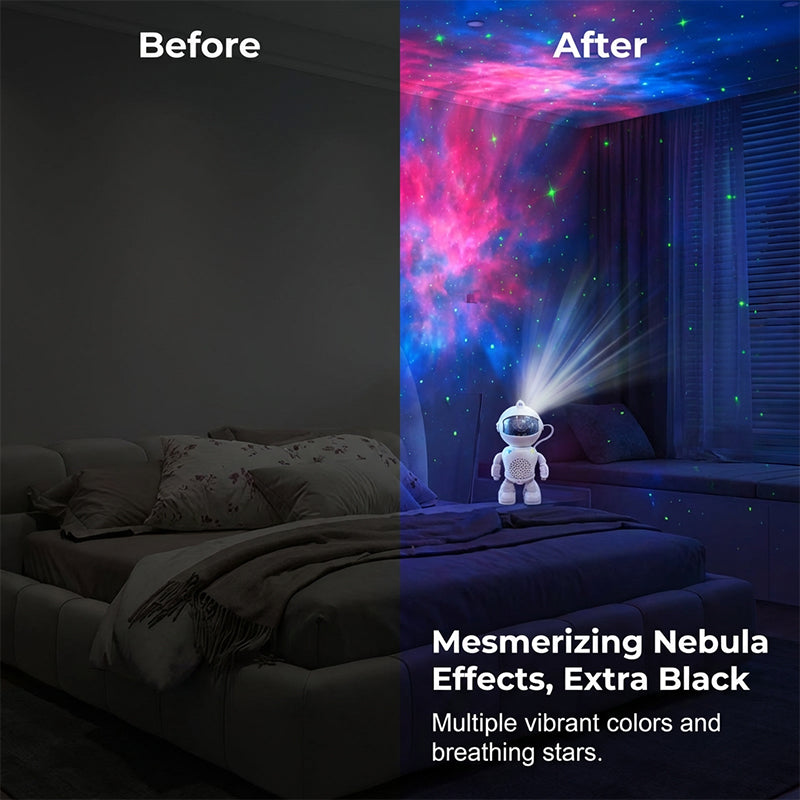 Robot Astronaut Starry Sky Projektor med Bluetooth-högtalare