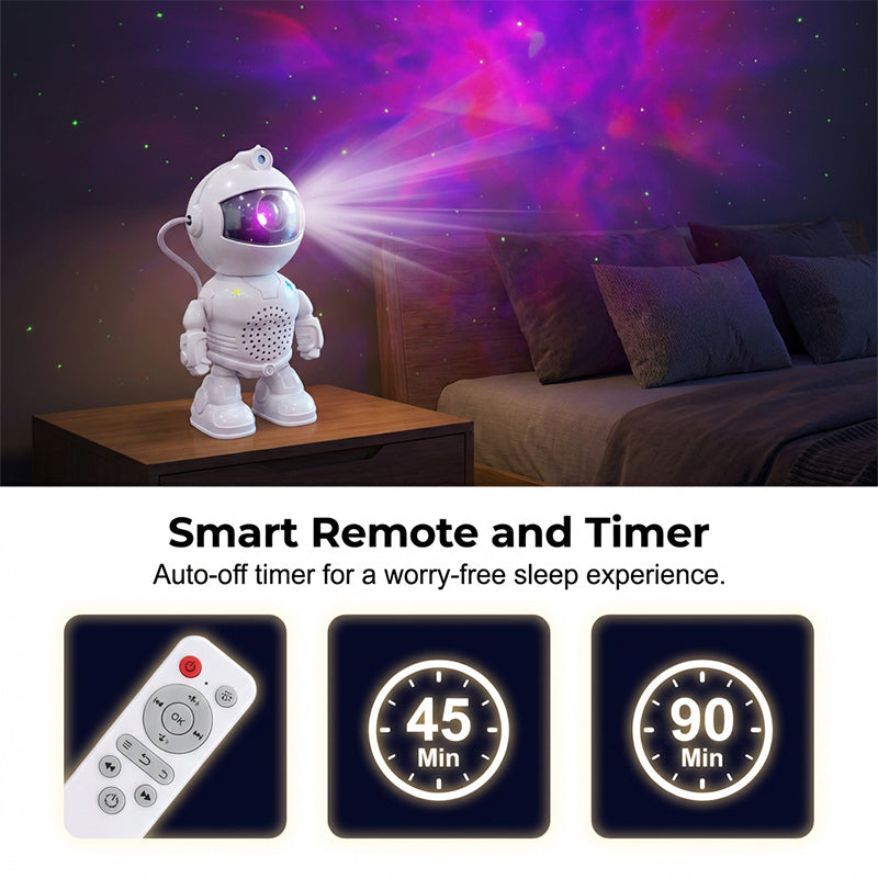 Robot Astronaut Starry Sky Projektor med Bluetooth-högtalare